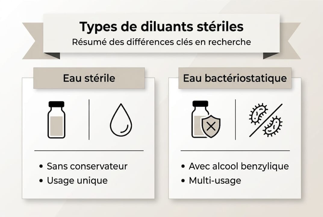 Visuel explicatif sur les diluants stériles utilisés en laboratoire