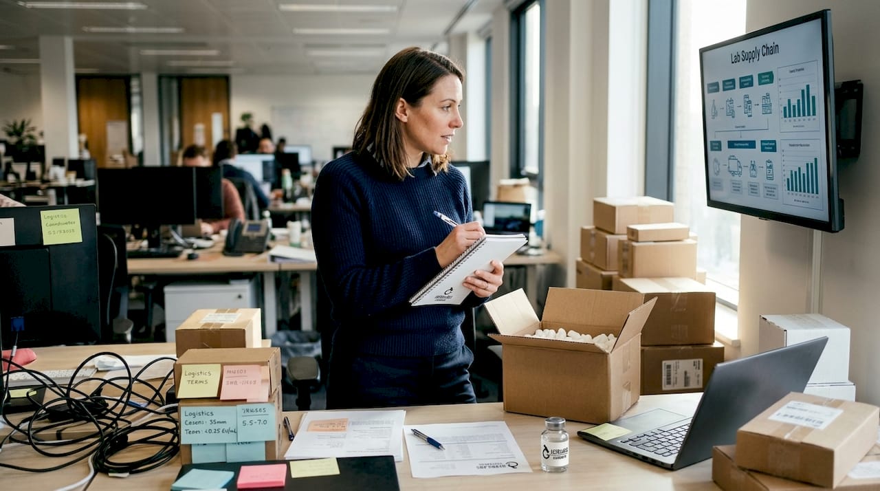 Coordinator tracking lab supply logistics