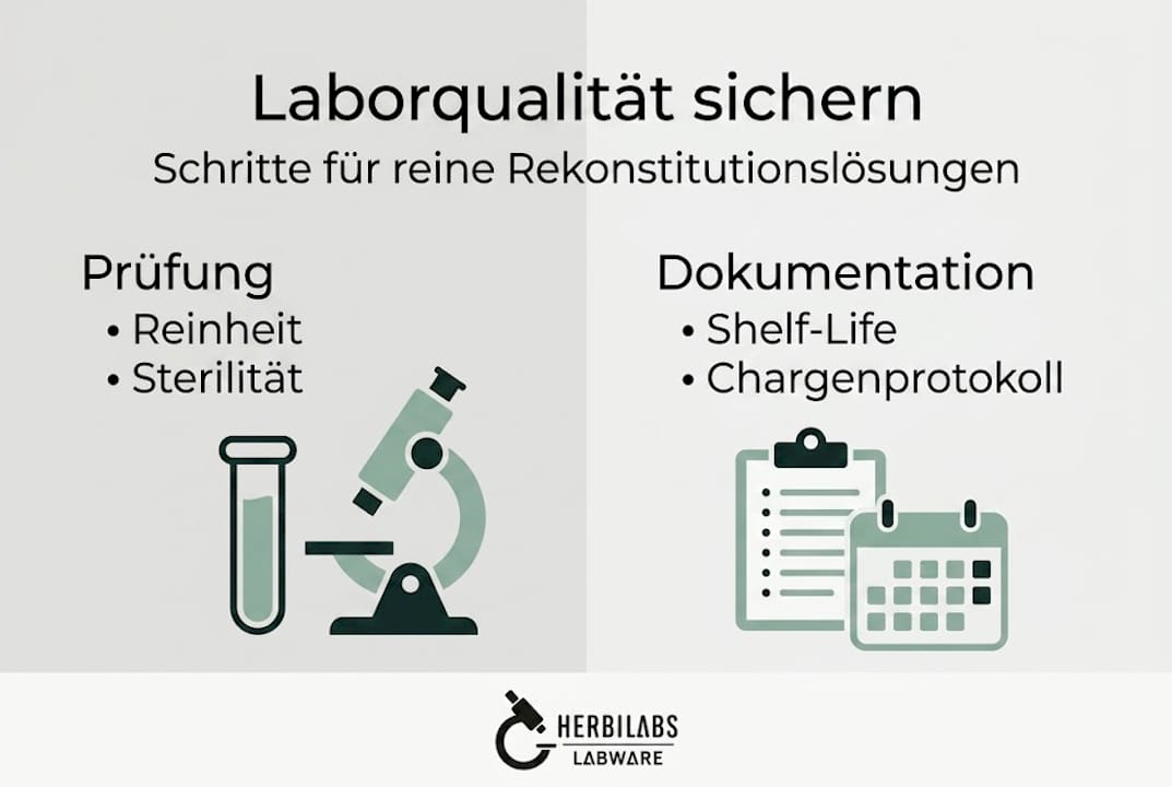 Infografik: Zentrale Aspekte zur Laborqualität und lückenlosen Dokumentation