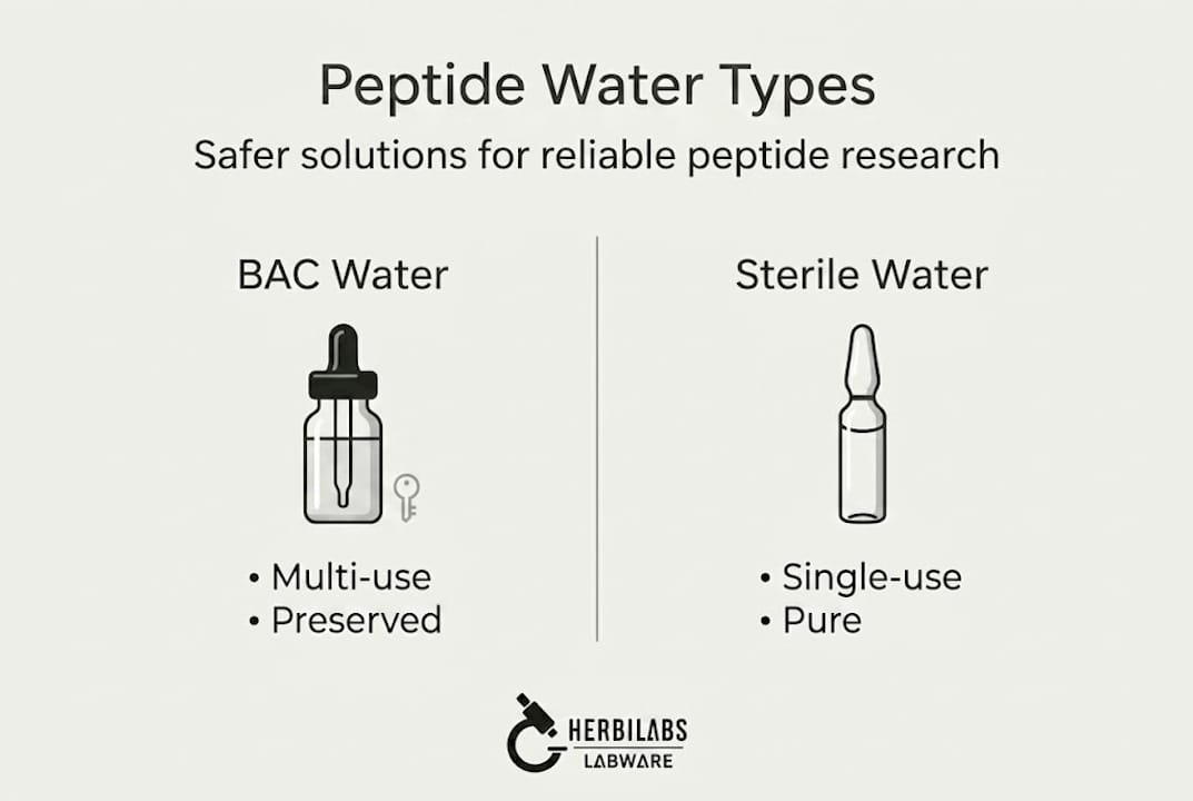 Infographic comparing peptide water types