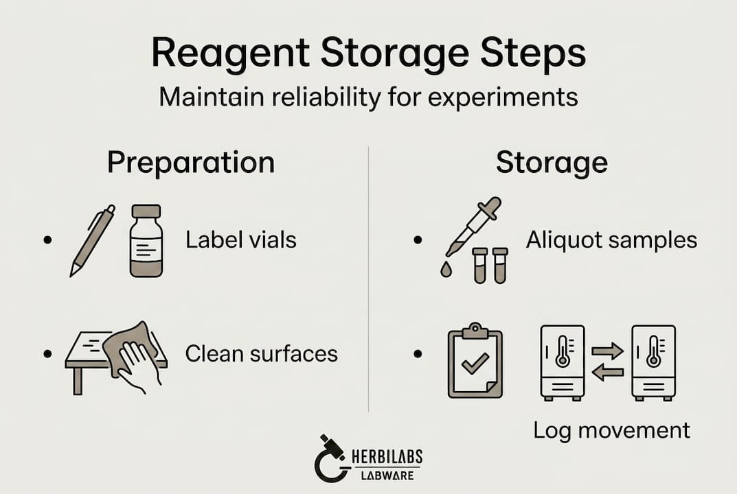 Infographic outlining reagent storage process