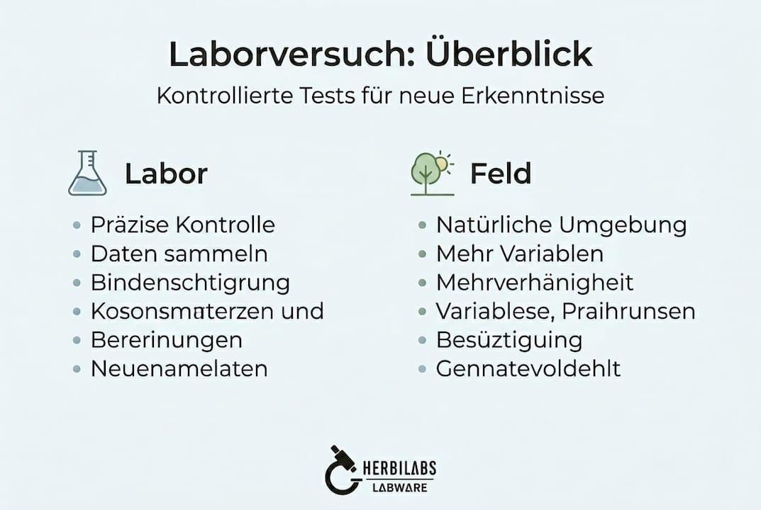 Übersichtsgrafik: Laboruntersuchungen und Feldstudien im Vergleich
