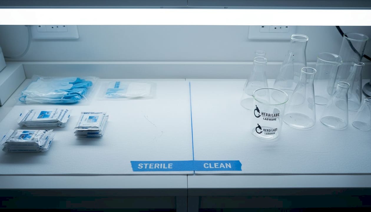 Sterile and clean surfaces compared in lab setting