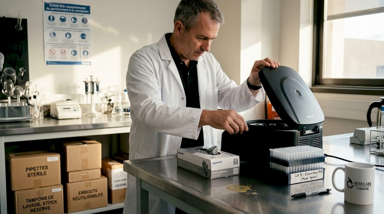 Un technicien inspecte l’équipement au sein d’un laboratoire universitaire.