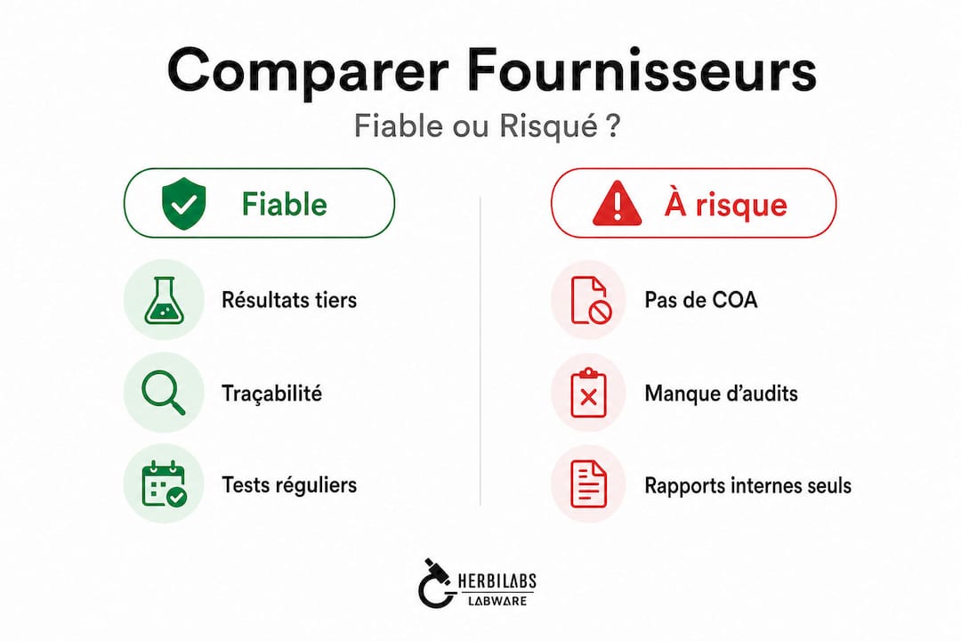 Infographie : comparatif entre fournisseurs de confiance et fournisseurs à risque