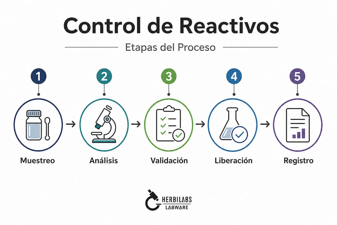 Infografía sobre las fases del manejo de reactivos