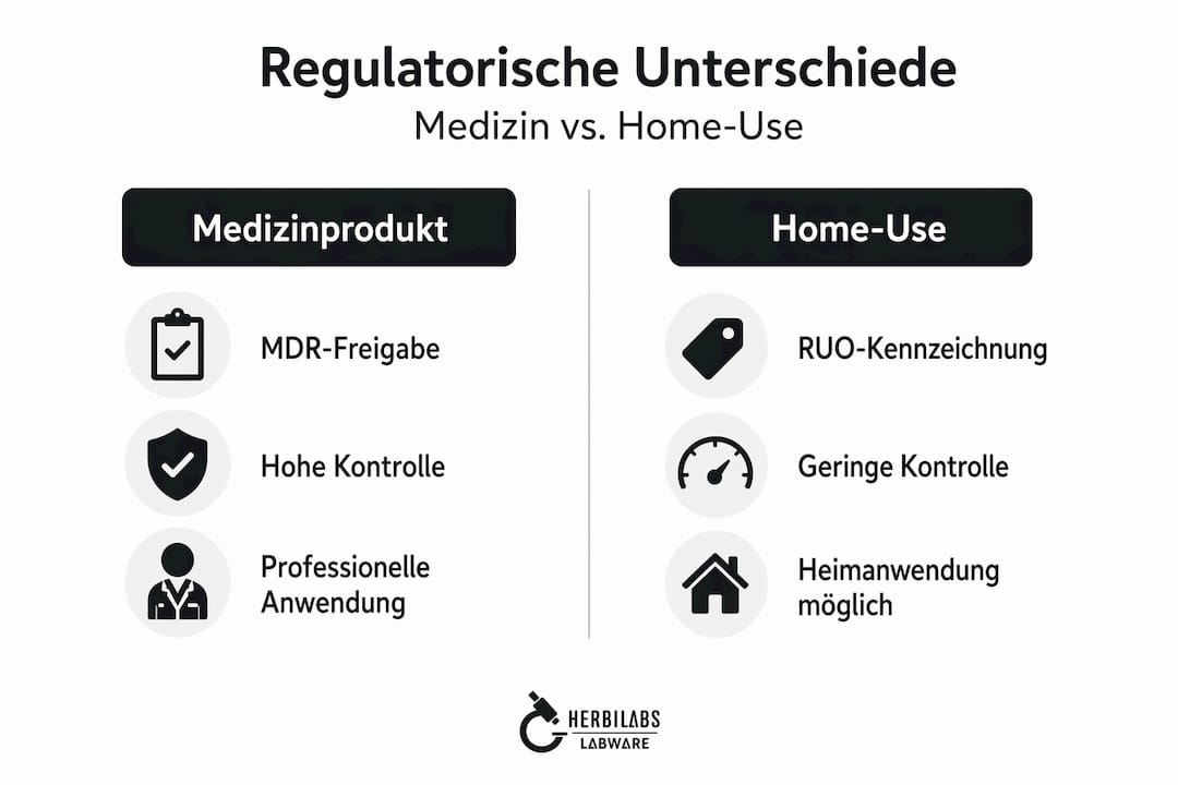 Infografik: Medizinprodukte vs. Produkte für den Heimgebrauch – die wichtigsten Unterschiede auf einen Blick