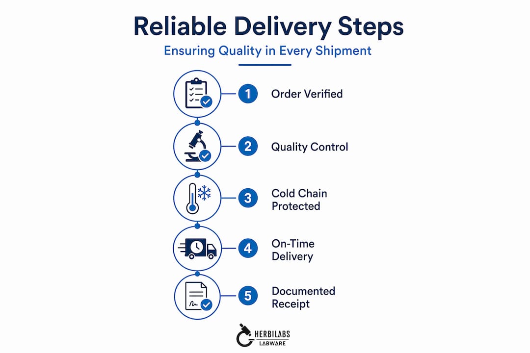 Infographic shows steps for reliable lab delivery