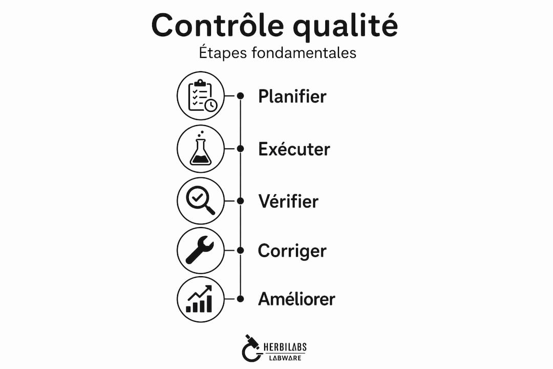 Les étapes essentielles du contrôle qualité présentées en infographie