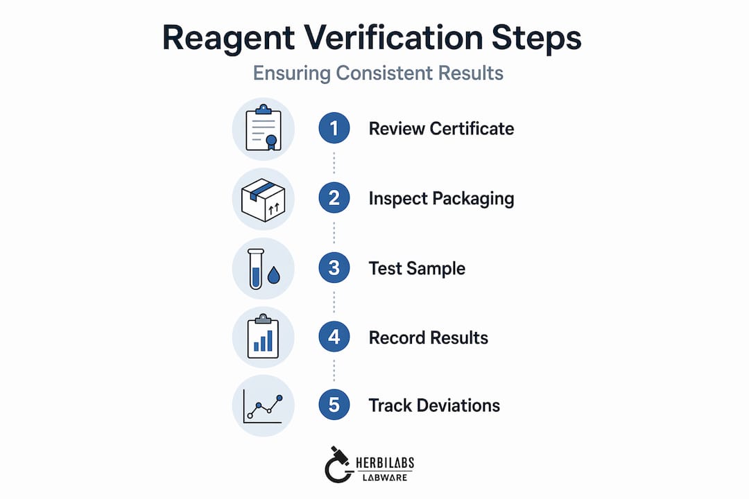Infographic with key steps for reagent verification