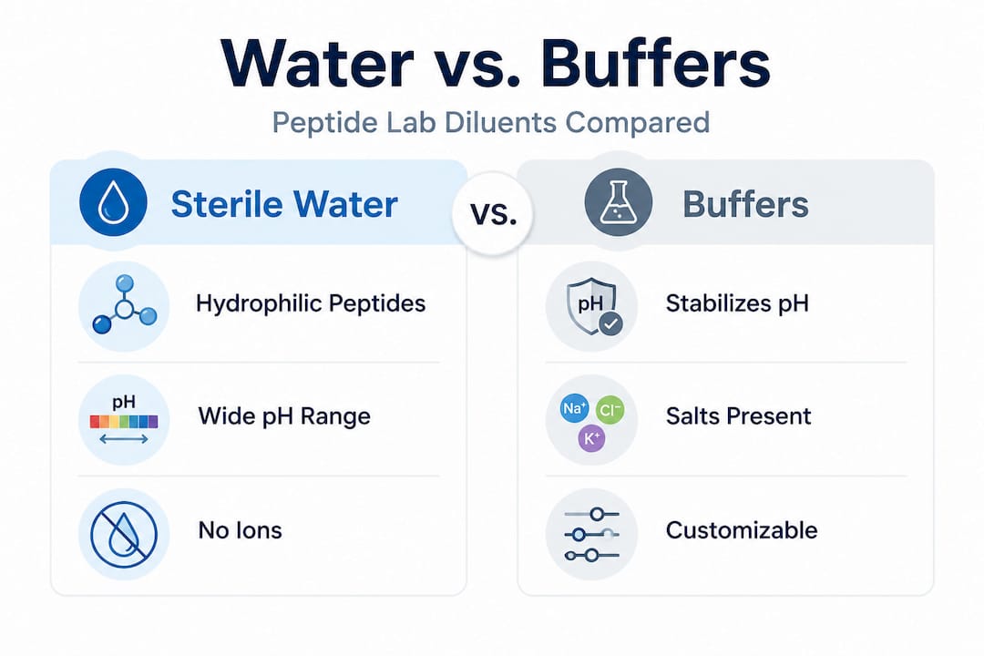 Infographic comparing water and buffer diluents
