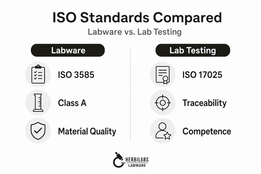 Infographic comparing labware and lab testing standards