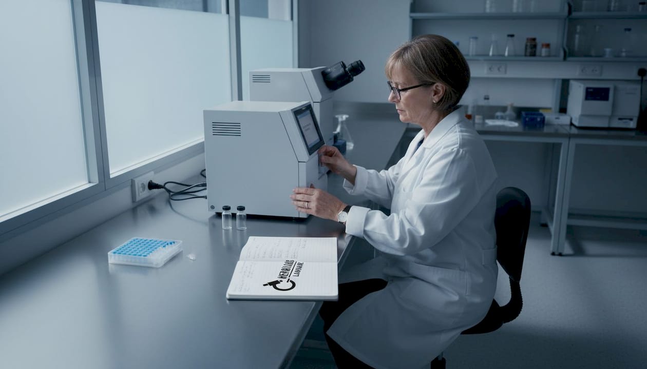 Un technicien procède à l’étalonnage d’un spectrophotomètre dans un laboratoire.