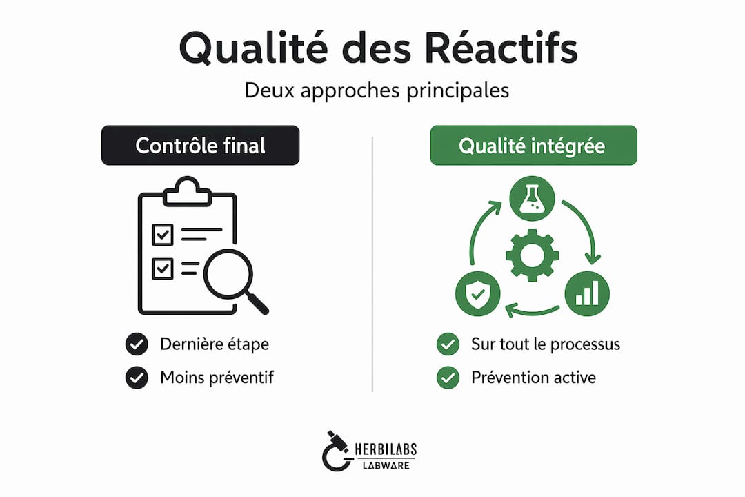 Visuel illustrant les différences entre la vérification finale et l’approche qualité intégrée