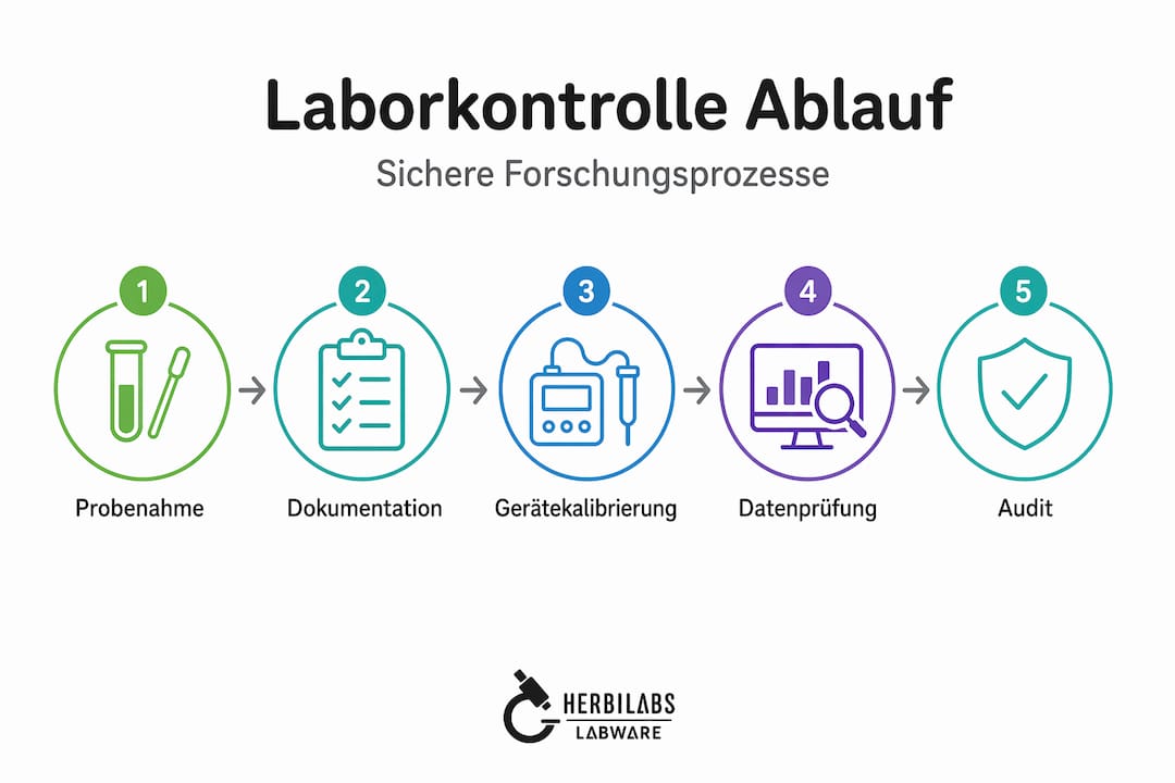 Übersicht: Der Ablauf einer Laborkontrolle in fünf Schritten anschaulich erklärt