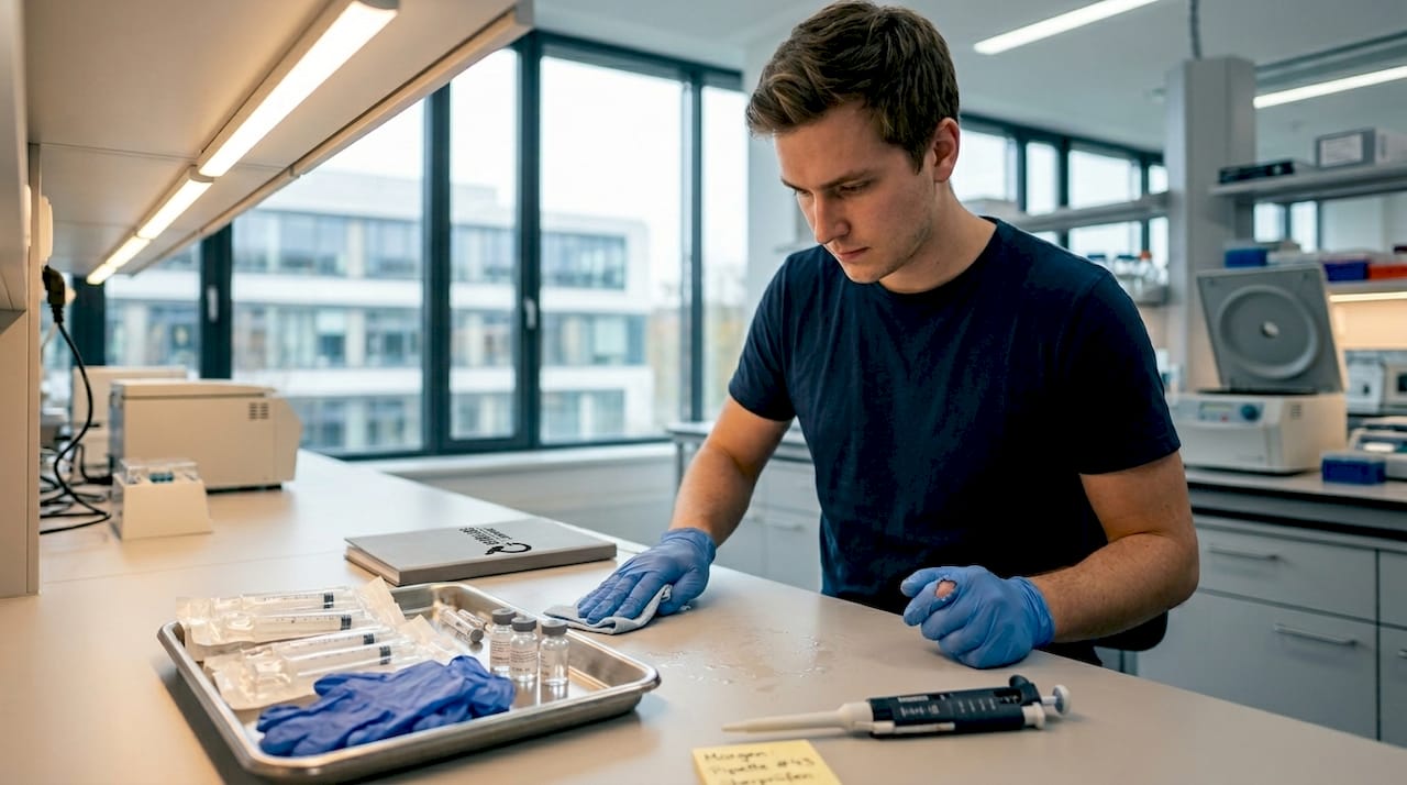 Die Laborassistenz stellt sterile Instrumente und Materialien für den Einsatz bereit.