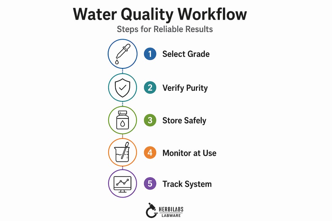 Infographic of water quality workflow steps