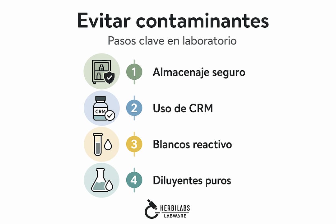 Infografía vertical que muestra los pasos clave para prevenir la contaminación