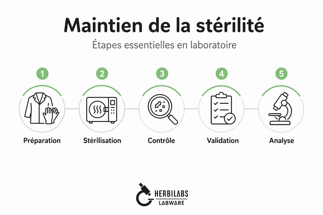 Présentation visuelle verticale illustrant les différentes étapes du parcours lié à la stérilité