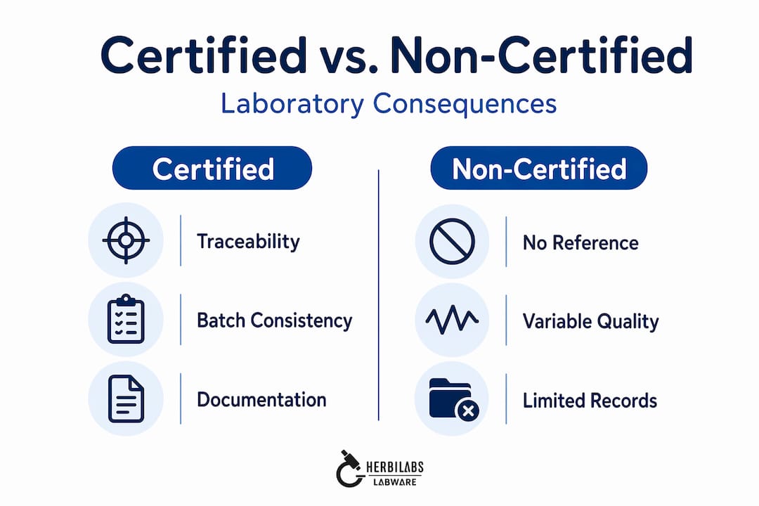 Infographic comparing certified and non-certified lab reagents