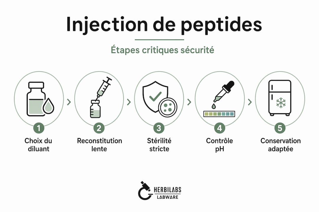 Infographie : les étapes essentielles pour une injection de peptide en toute sécurité