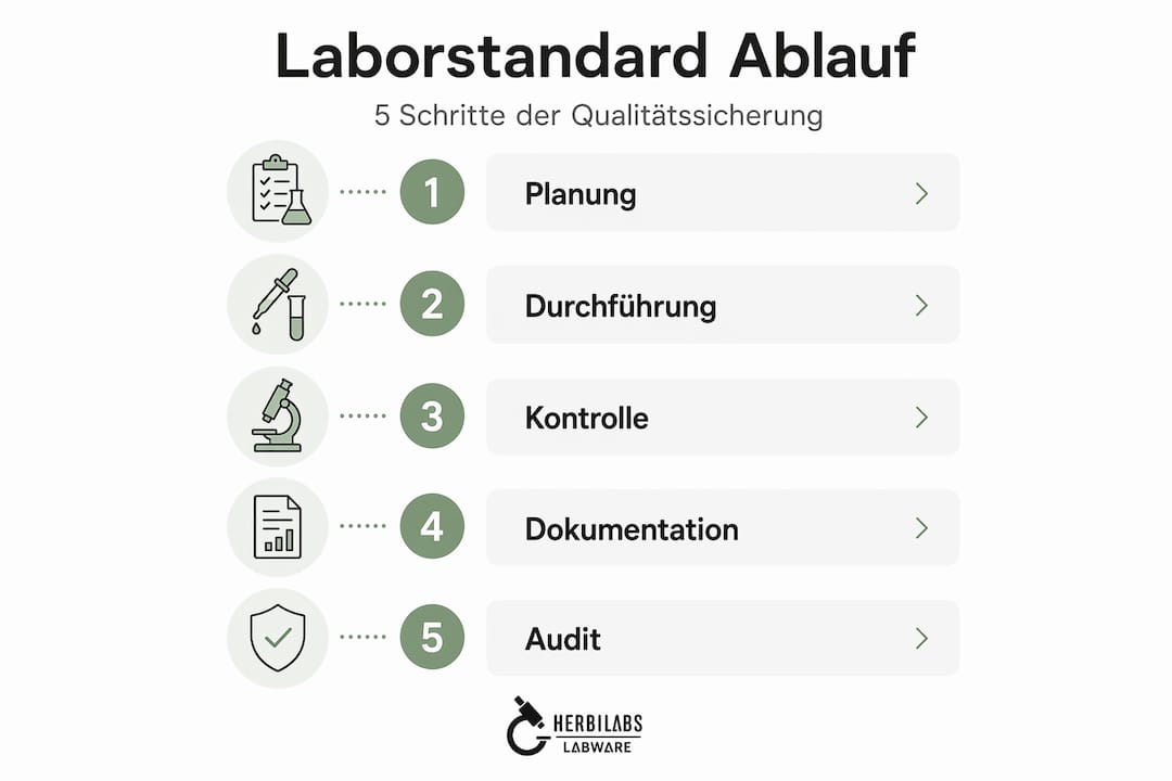 Infografik: So gelingt Qualitätssicherung im Labor – die wichtigsten Schritte auf einen Blick