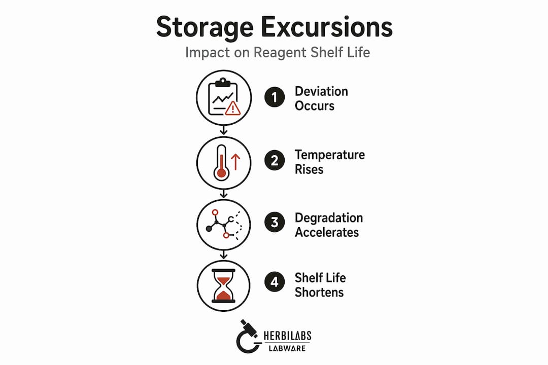 Infographic showing shelf life after storage excursions