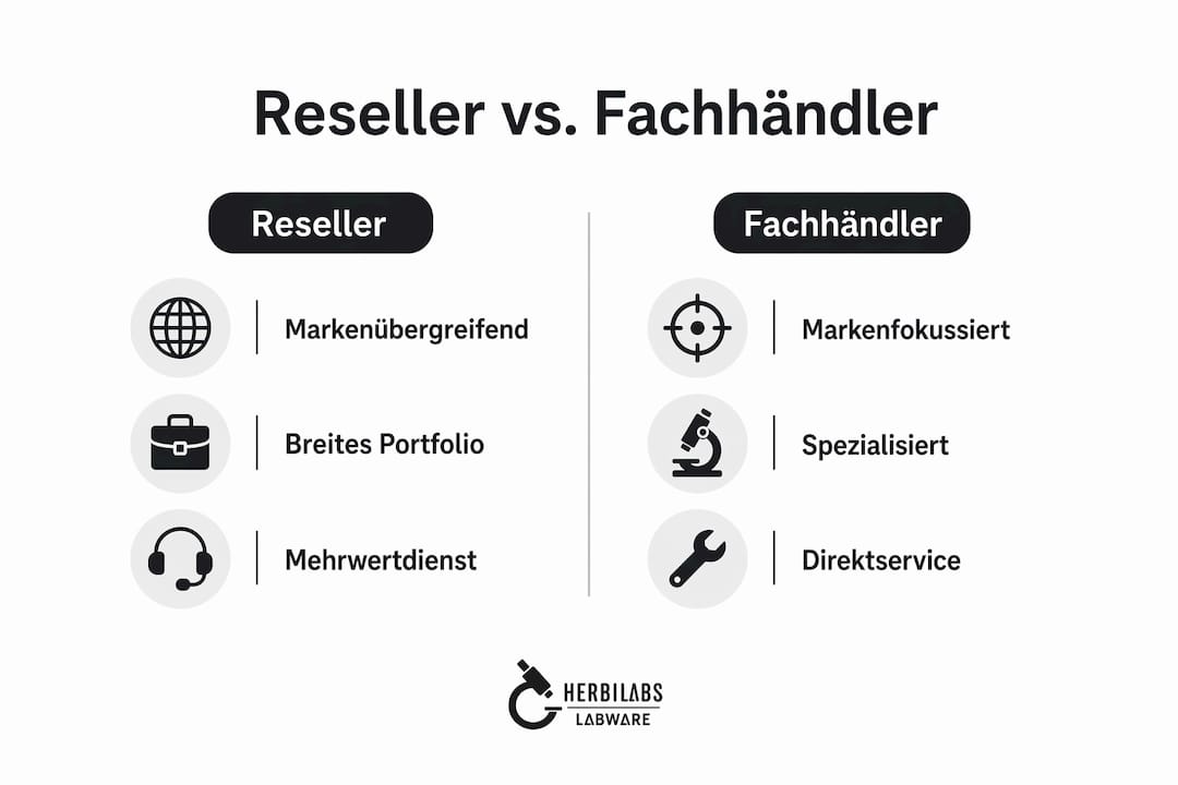 Infografik: Reseller vs. Fachhändler – ein Überblick im Direktvergleich