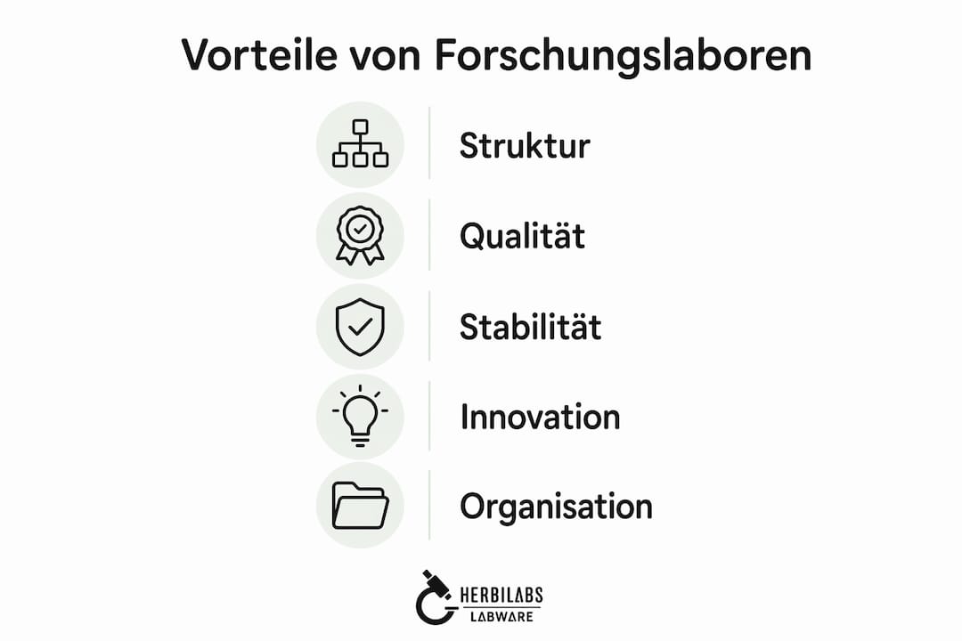Diese Infografik veranschaulicht anschaulich, welche Vorteile Forschungslabore bieten.