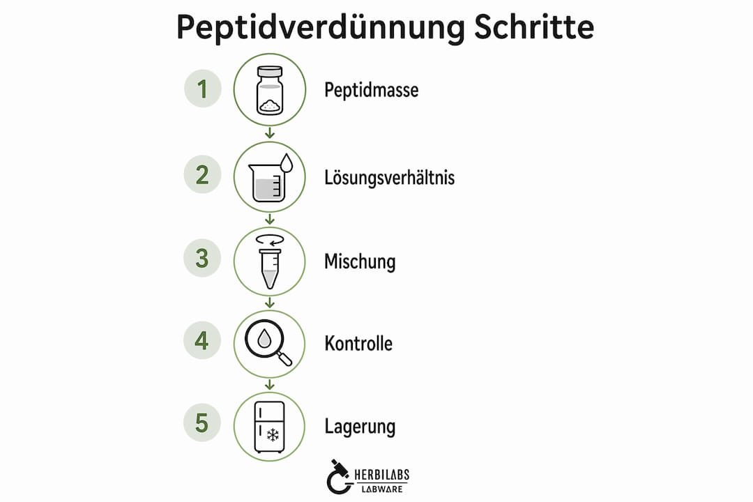 Übersichtliche Grafik: So gelingt die Verdünnung von Peptiden Schritt für Schritt