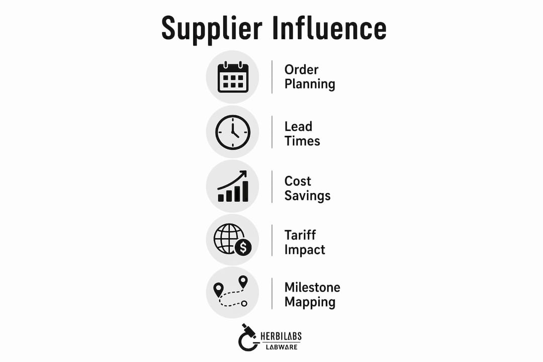 Infographic showing supplier impact on research budgets