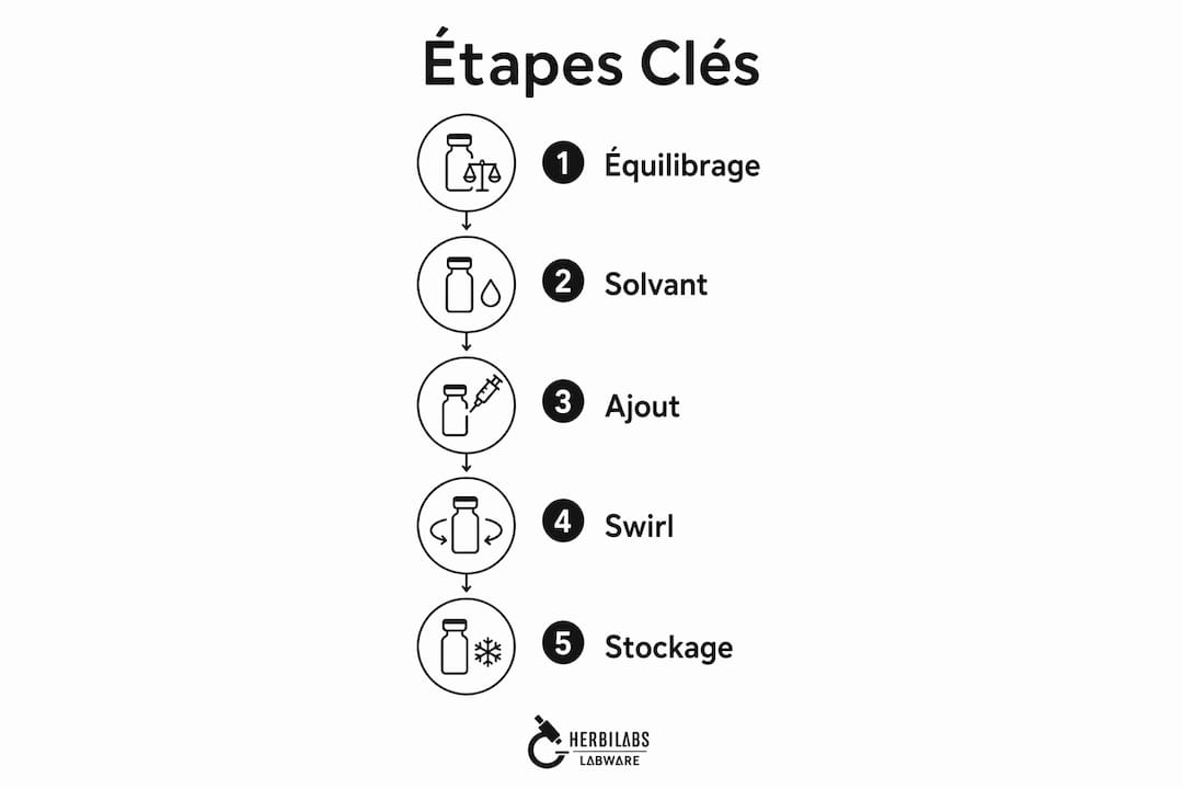 Découvrez dans cette infographie les différentes étapes clés pour réussir la reconstitution d’un peptide.
