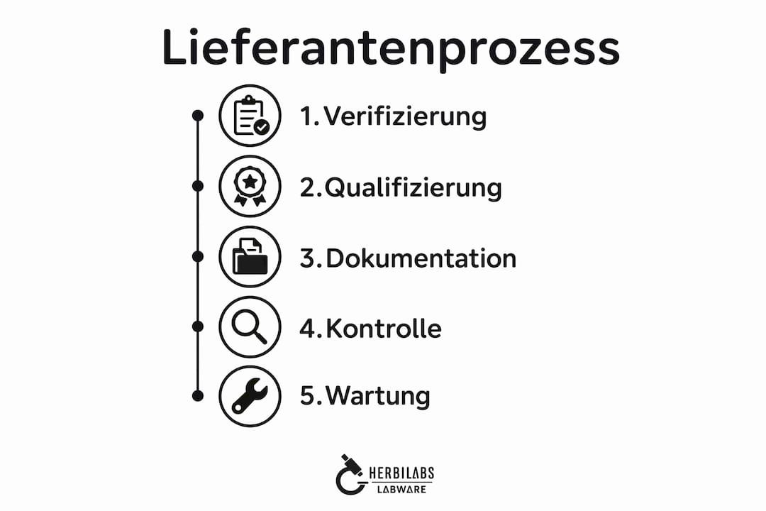 Übersichtsgrafik: So läuft die Überprüfung und Auswahl neuer Lieferanten ab