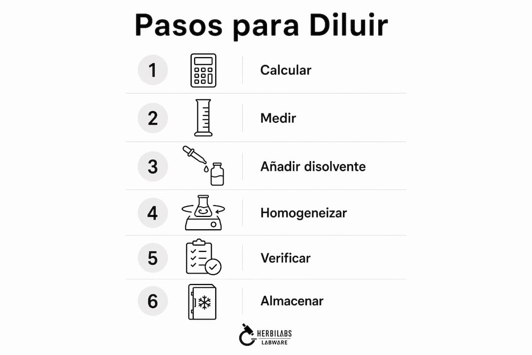 Infografía: guía práctica para realizar la dilución de muestras en el laboratorio paso a paso