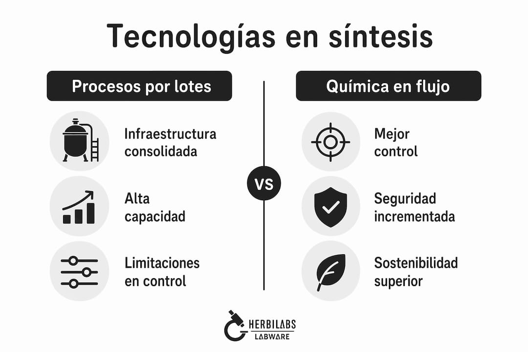 Infografía comparativa sobre las distintas tecnologías empleadas en la fabricación de reactivos