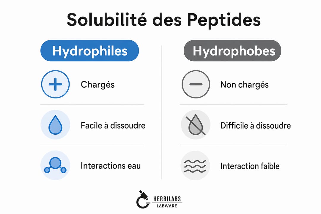 Présentation visuelle des différences de solubilité entre substances hydrophiles et hydrophobes