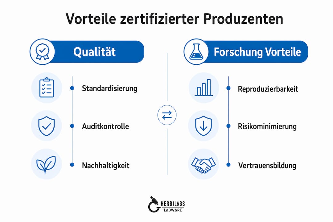 Infografik: Warum Forschung von zertifizierten Herstellern profitiert