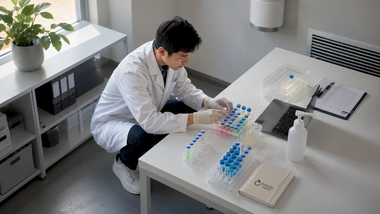 Un espace de travail en laboratoire soigneusement aménagé pour garantir une parfaite stérilité.