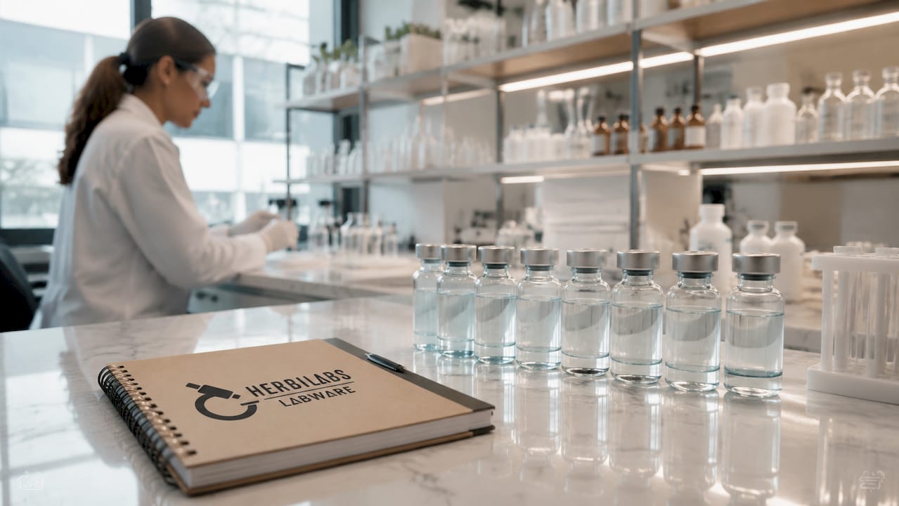 Fioles d’eau bactériostatique et rapports d’analyses en laboratoire