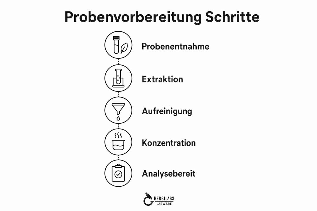Übersichtliche Infografik mit einer verständlichen Schritt-für-Schritt-Anleitung zur optimalen Probenvorbereitung
