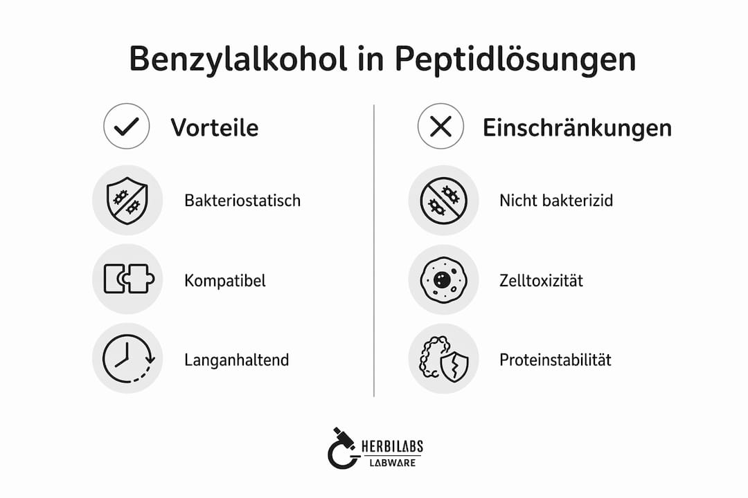 Übersichtsgrafik: Chancen und Grenzen von Benzylalkohol auf einen Blick