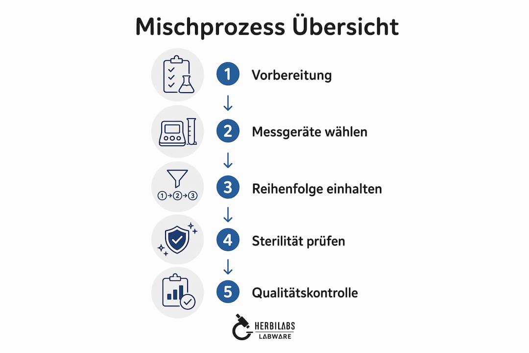 Übersichtliche Infografik: So funktioniert das Mischen Schritt für Schritt