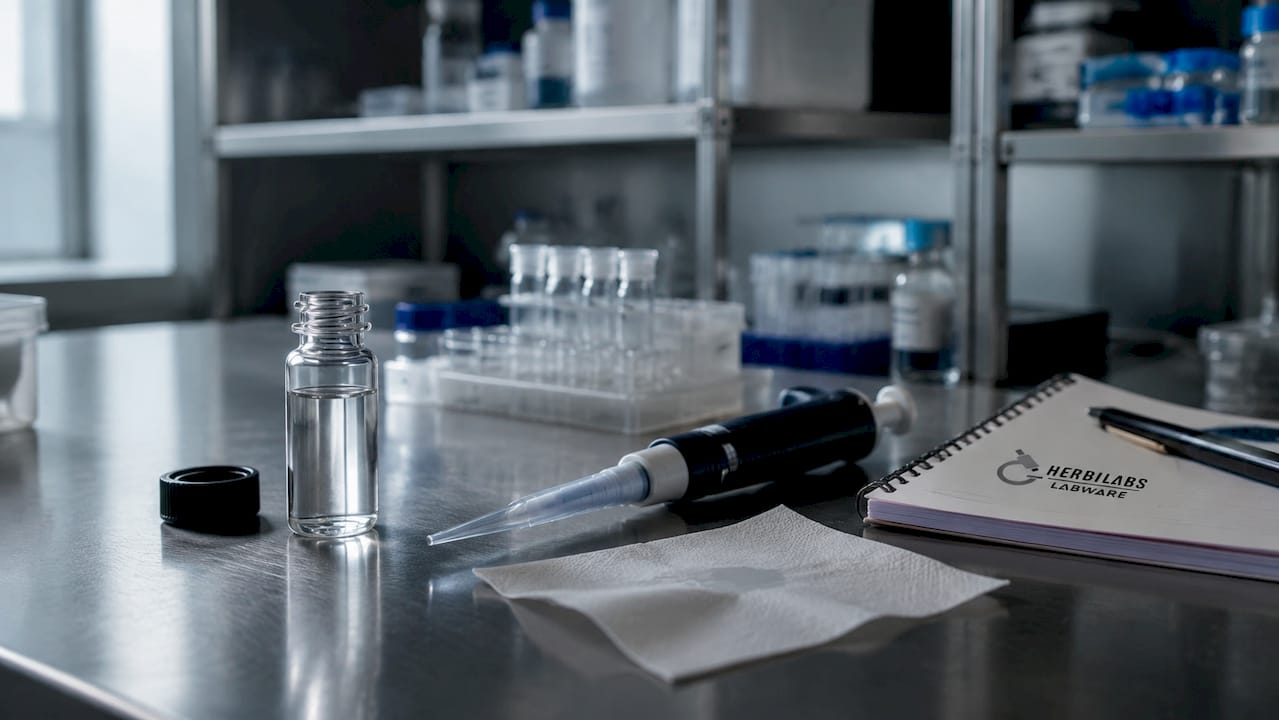 Espace de travail dédié à la préparation des peptides en laboratoire