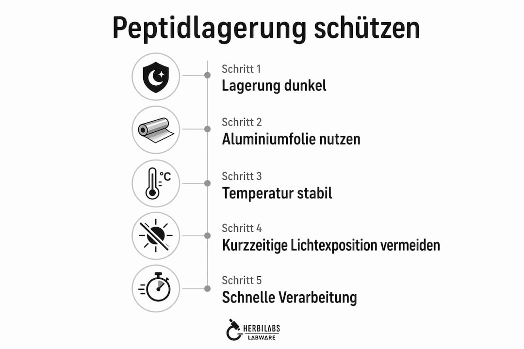Infografik: So lagern Sie lichtempfindliche Peptide richtig