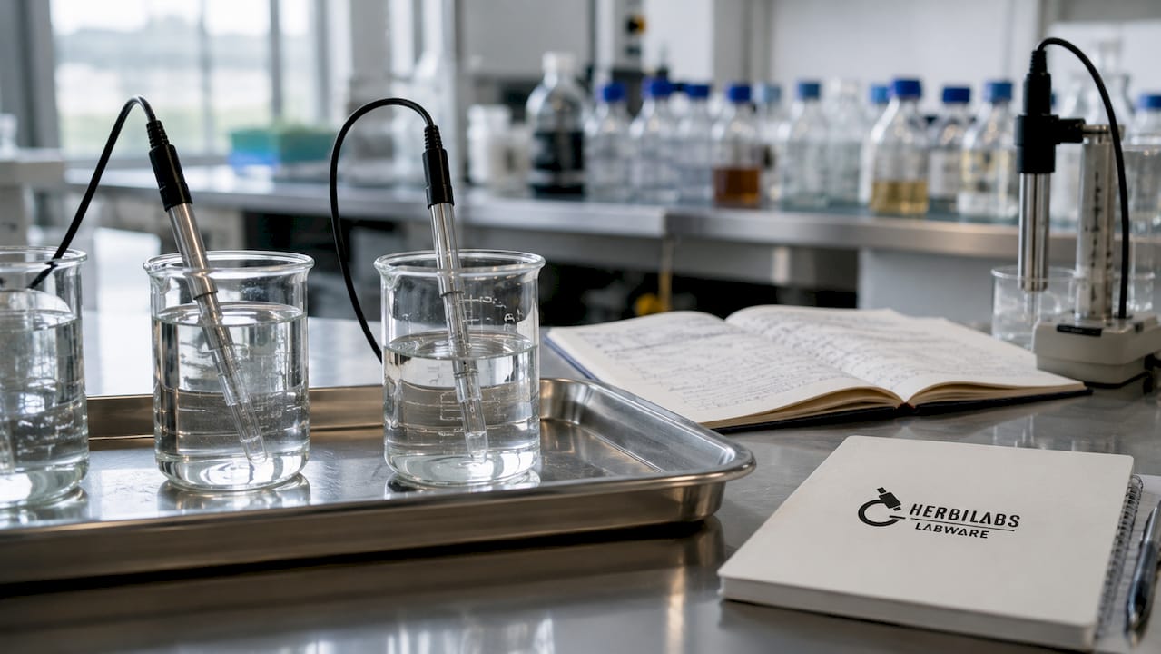 Gros plan sur les appareils d’analyse de la qualité de l’eau en laboratoire