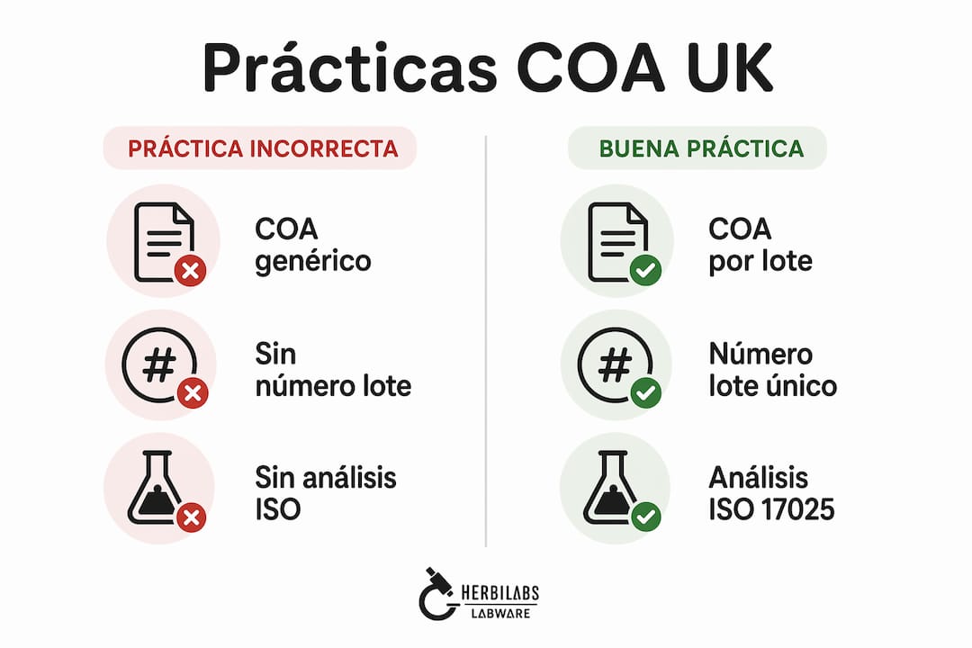 Infografía: diferencias entre buenas y malas prácticas de COA en el Reino Unido