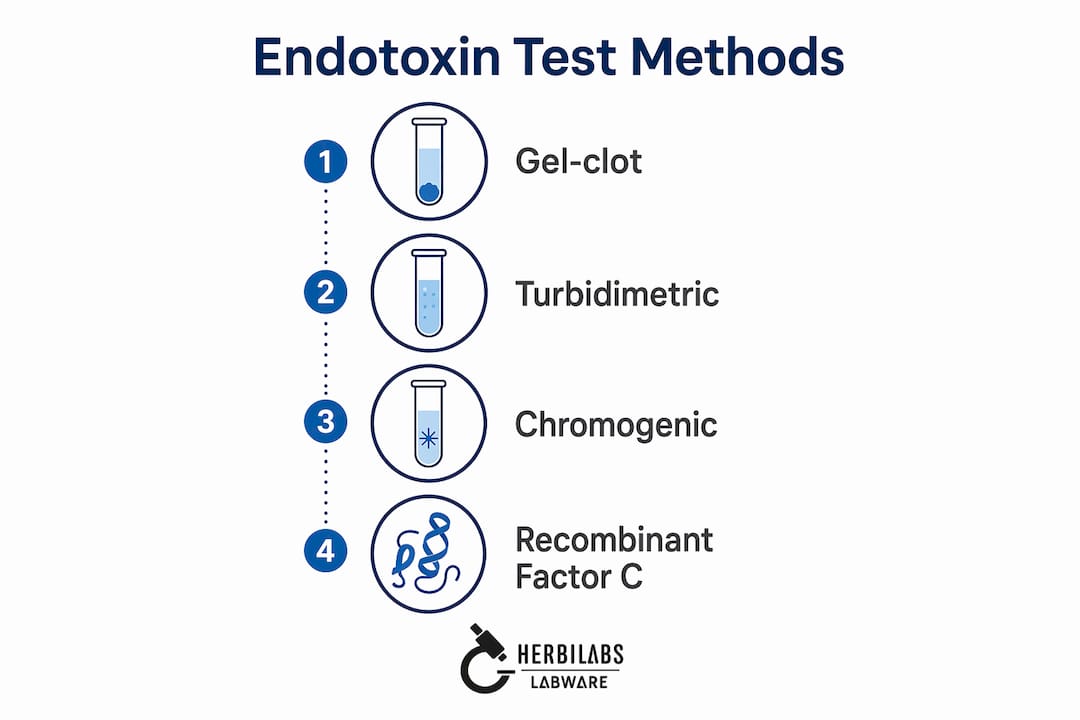 Infographic showing endotoxin testing methods steps