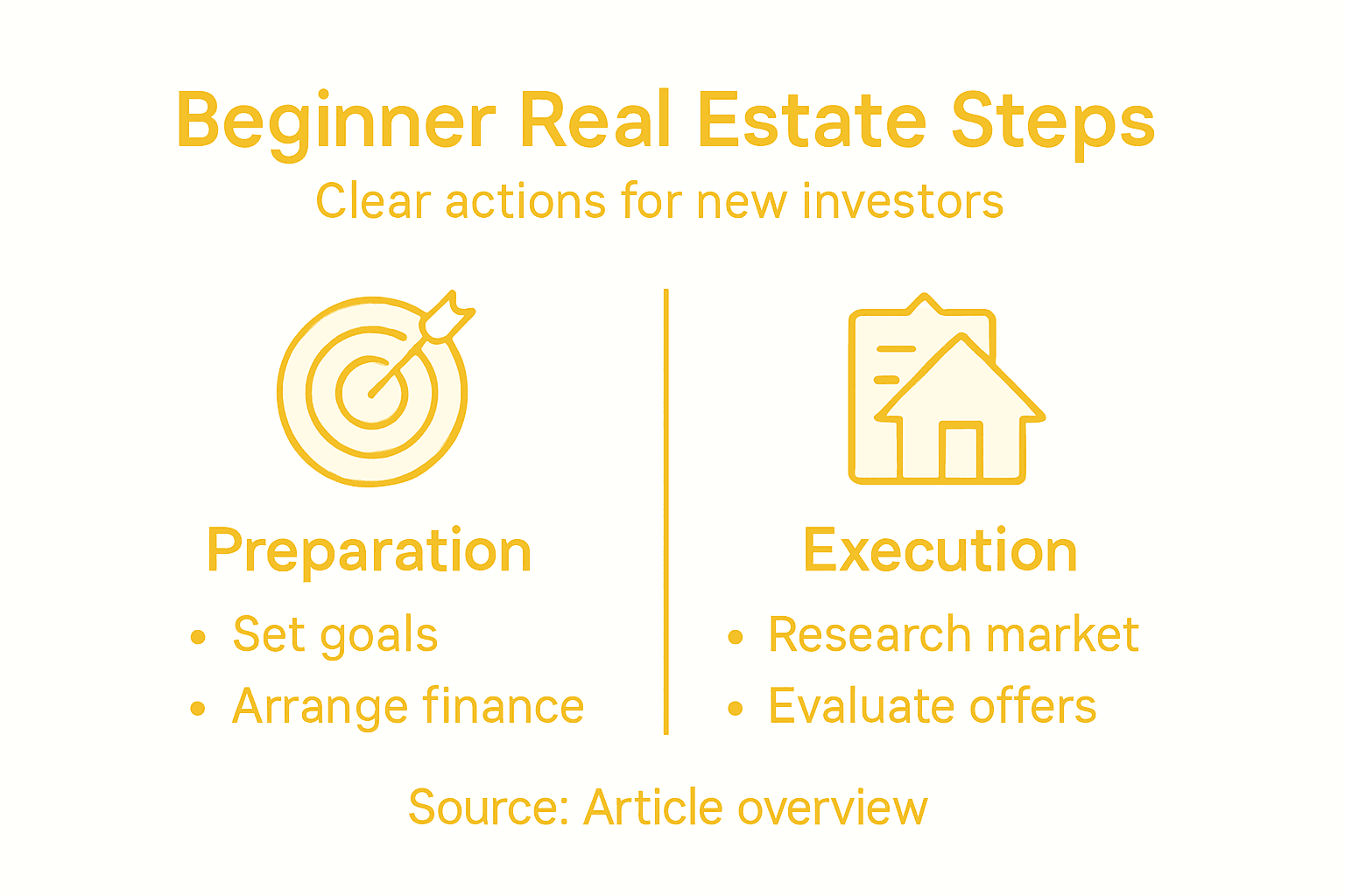Infographic of beginner real estate steps