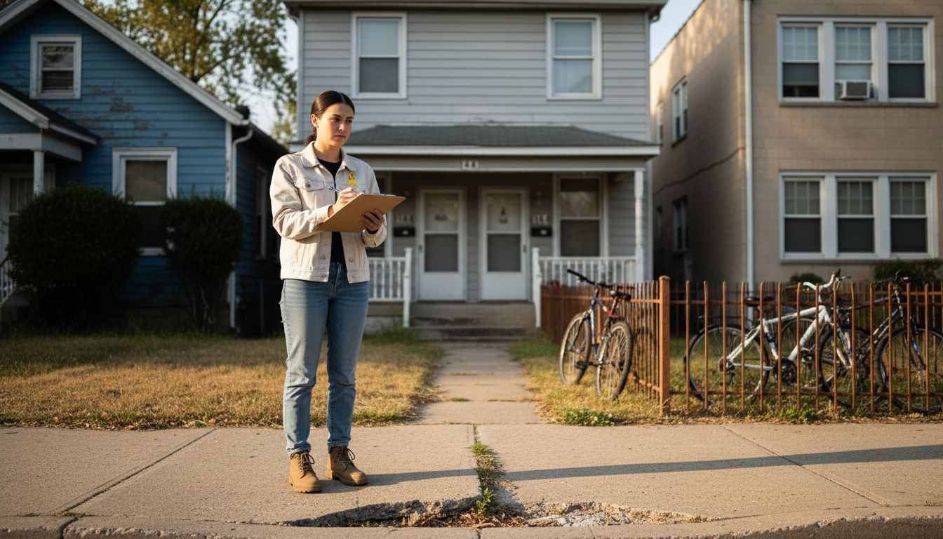 Woman comparing different property types