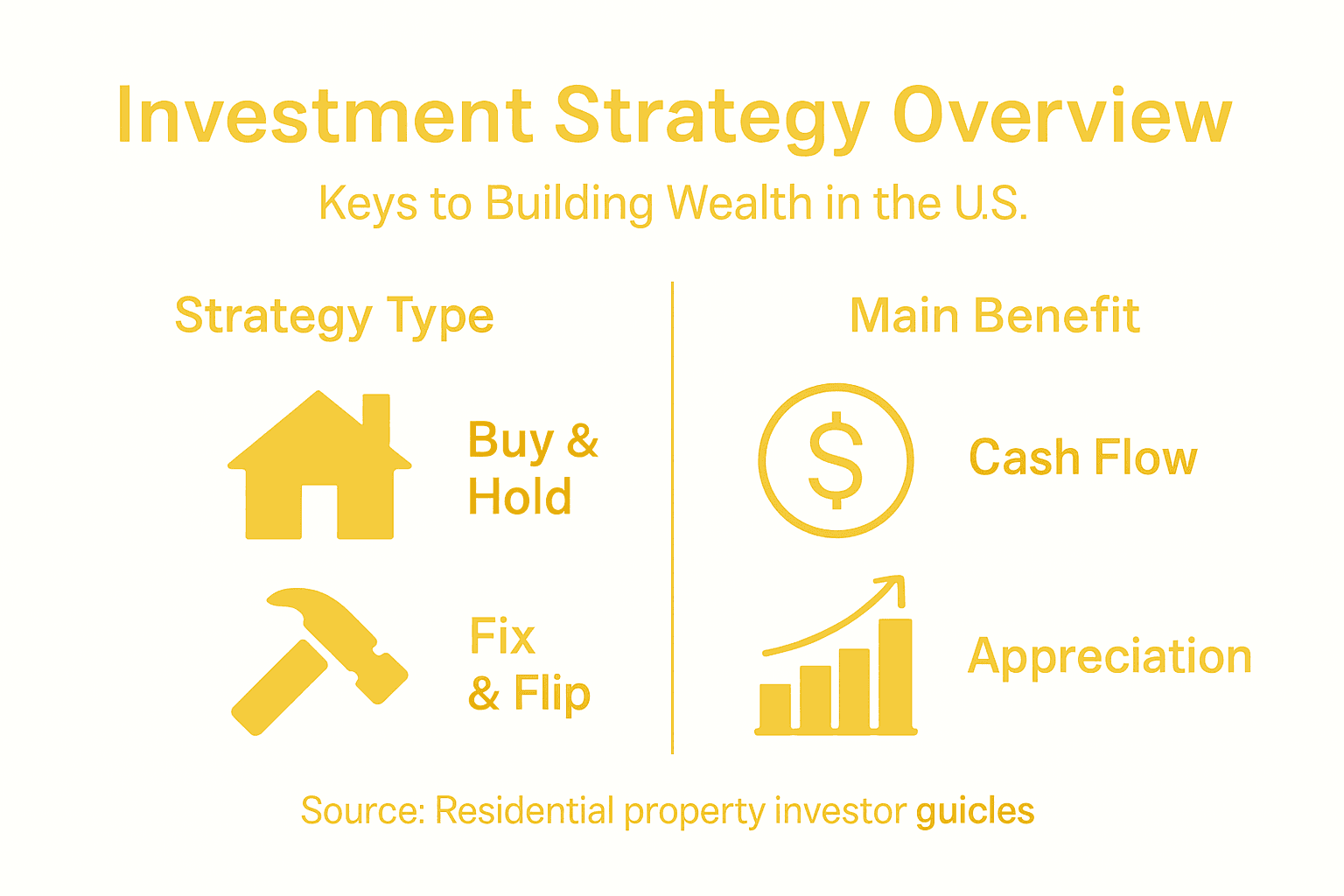 Infographic showing real estate strategies